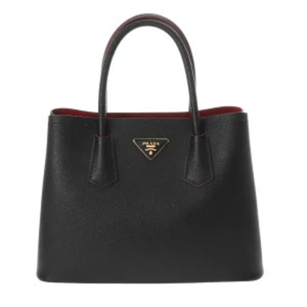 Prada Double Bag Black Saffiano Leather Handbag